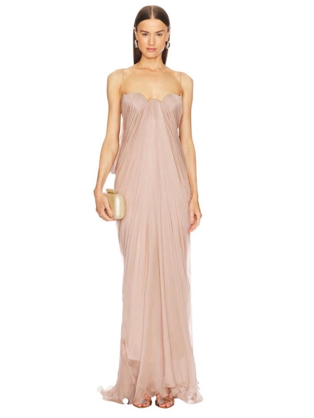 Maria Lucia Hohan Alaya Gown in Blossom Light Pink Silk Formal Maxi Dress 8 / 42